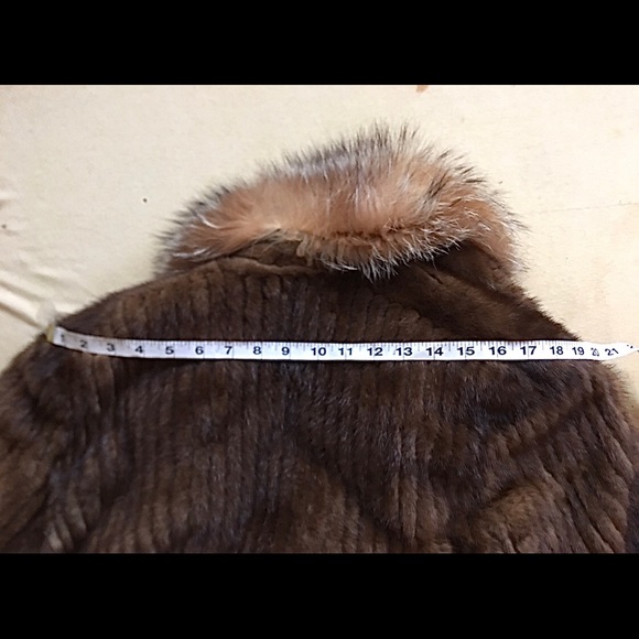 Saga Chestnut Mink Jacket with Full Length Fox Collar Stunning - Picture 11 of 12